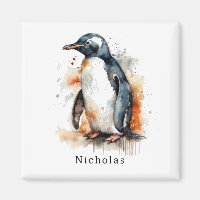 Sunset Tones Watercolor Penguin, custom