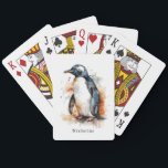 Sunset Tones Watercolor Penguin, custom Playing Cards<br><div class="desc">Bring a personalised,  artistic touch to your next game night with these customisable Sunset Tones Watercolor Penguin Poker Cards. The deck features the warm watercolor penguin design for unique style. Customise it with Coastal Game Night,  Warm Deck,  or Happy Feet.</div>
