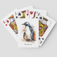 Sunset Tones Watercolor Penguin, custom