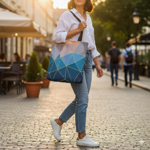 Sunset tote. Geometric pattern tote bag