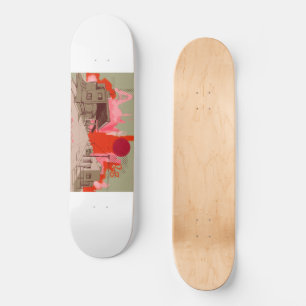 Sunset town skateboard deck