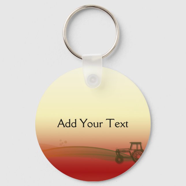 Sunset Tractor Keychain (Front)