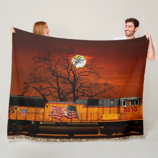 SUNSET TRAIN FLEECE BLANKET
