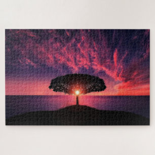 Sunset Tree Jigsaw Puzzle