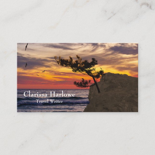 Sunset Tree Travel Writer Blogger Magazine Business Card (Front)