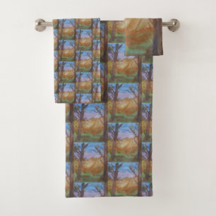 Sunset Trees Bath Towel Set