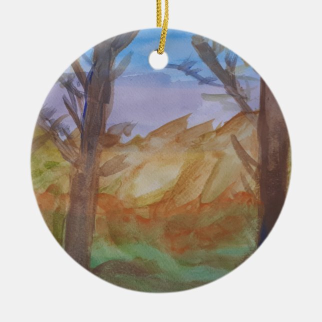 Sunset Trees Ceramic Tree Decoration (Front)