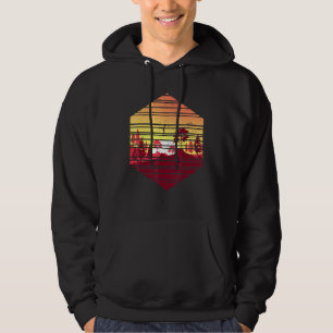 Sunset Trees Wildlife Nature Outdoor Wild Retro Fo Hoodie