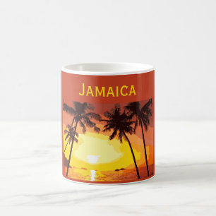 Sunset Tropical Beach Jamaica Palm Trees Any City Coffee Mug