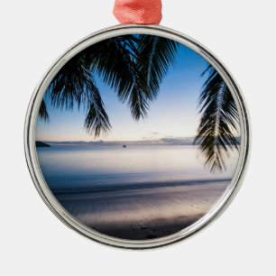 Sunset Tropical Seascape, Fiji Metal Tree Decoration
