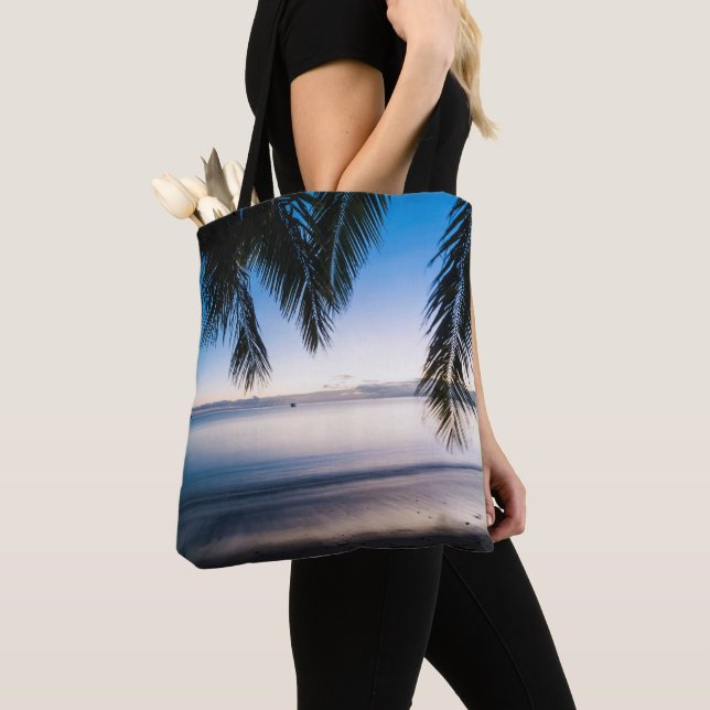 Sunset Tropical Seascape, Fiji Tote Bag (Close Up)
