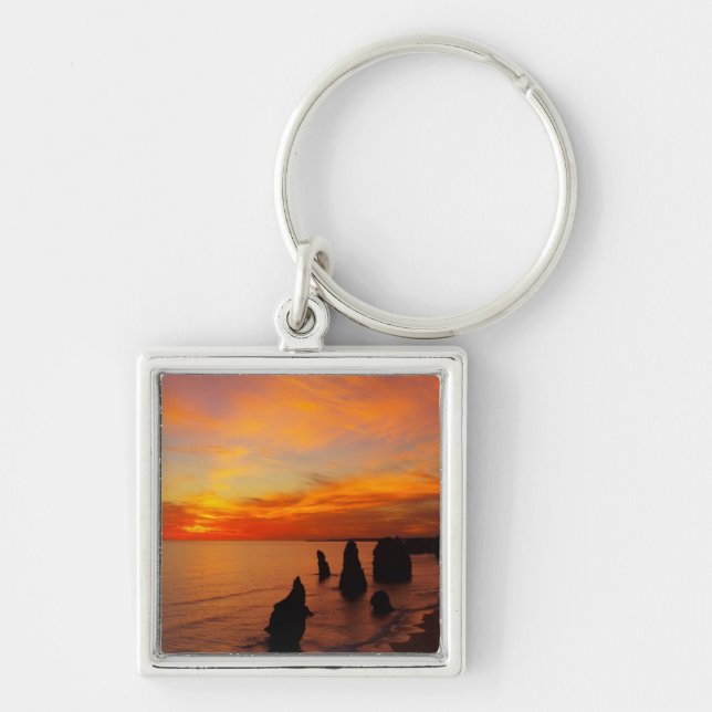 Sunset, Twelve Apostles, Port Campbell National Key Ring (Front)