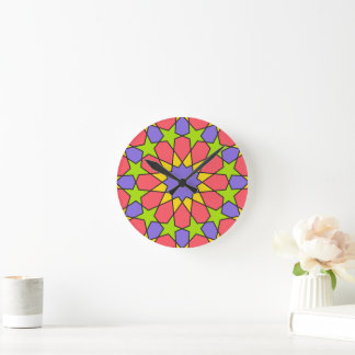 Sunset Twilight Moroccan Mosaic Round Clock