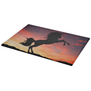 Sunset Unicorn Silhouette Edgeboard Cutting Board
