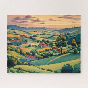 Sunset Valley Dreamscape Jigsaw Puzzle