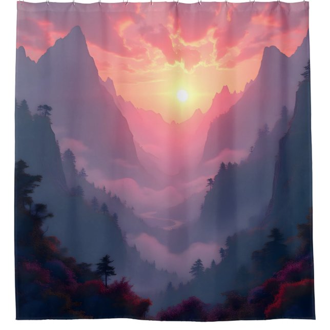 Sunset Valley -  Shower Curtain (Front)