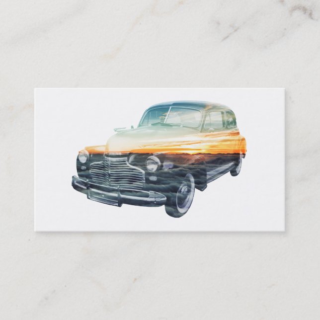 sunset vehicle double exposure loyalty card (Front)