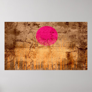Sunset Vintage Abstract Painting Poster
