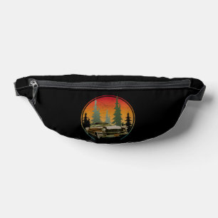 Sunset Vintage Classic Car Nature Forest Bum Bags