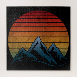 SUNSET VINTAGE MOUNTAIN JIGSAW PUZZLE