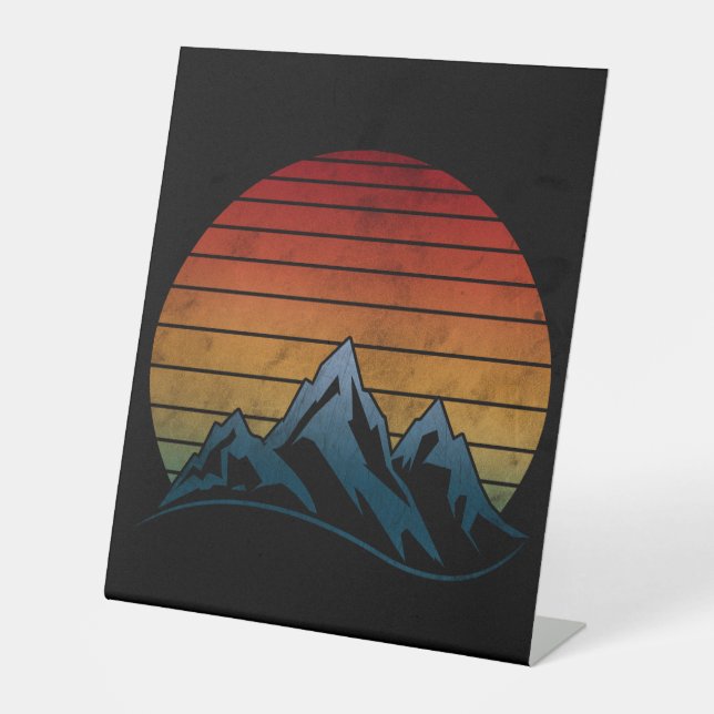 SUNSET VINTAGE MOUNTAIN  PEDESTAL SIGN (Front)