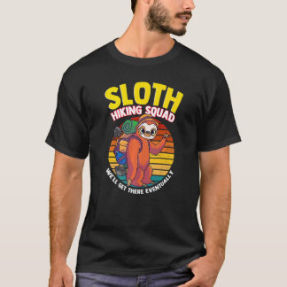 Sunset Vintage Sloth Hiking Squad T-Shirt