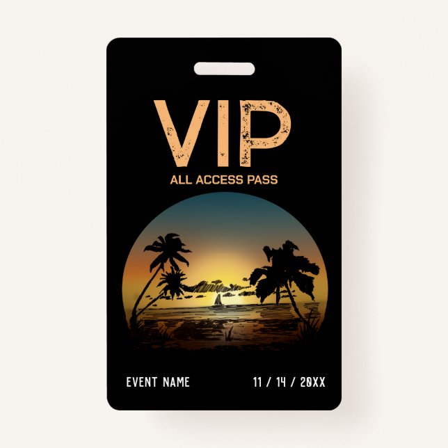 Sunset VIP Badge ID Badge (Front)