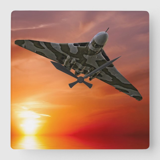 Sunset Vulcan Square Wall Clock (Front)