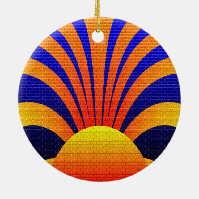 Sunset Wall Ceramic Tree Decoration (Back)