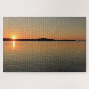 Sunset Water Scenic Nature Travel Lake Photography Jigsaw Puzzle