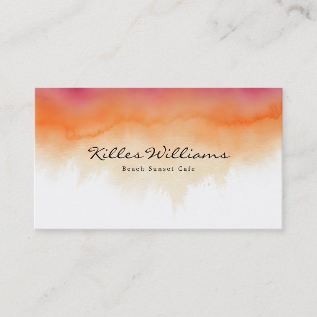Sunset Watercolor Business Card  (Front)
