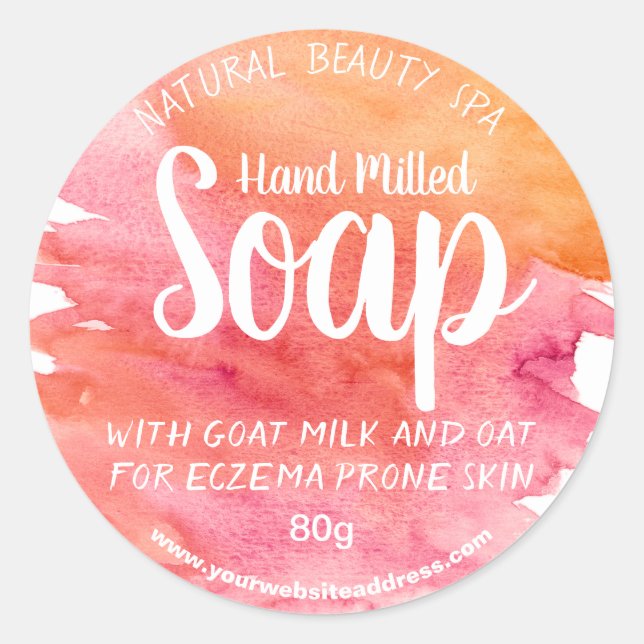 Sunset Watercolor Soap Labels (Front)