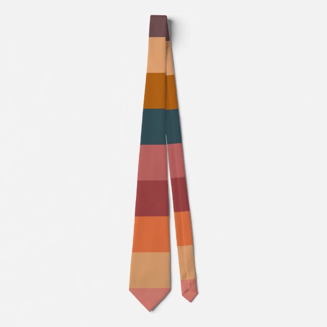  Sunset Watercolor Stripes  Tie (Front)