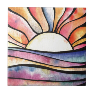 Sunset Watercolor Tile