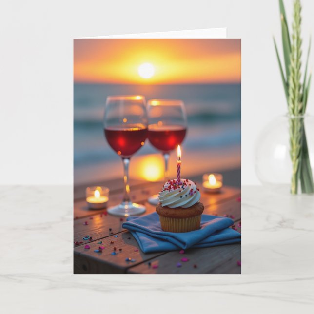 Sunset Waters Birthday Card (Front)