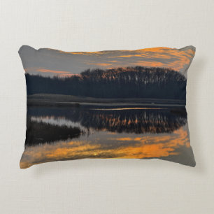 Sunset Waterscape Reflection Photo Pillow