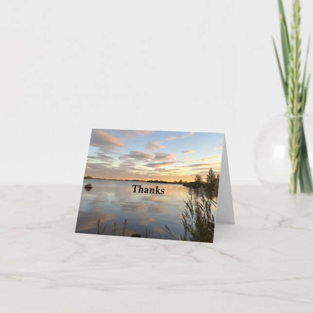 Sunset Waterscape Thank You Note Card (Front)