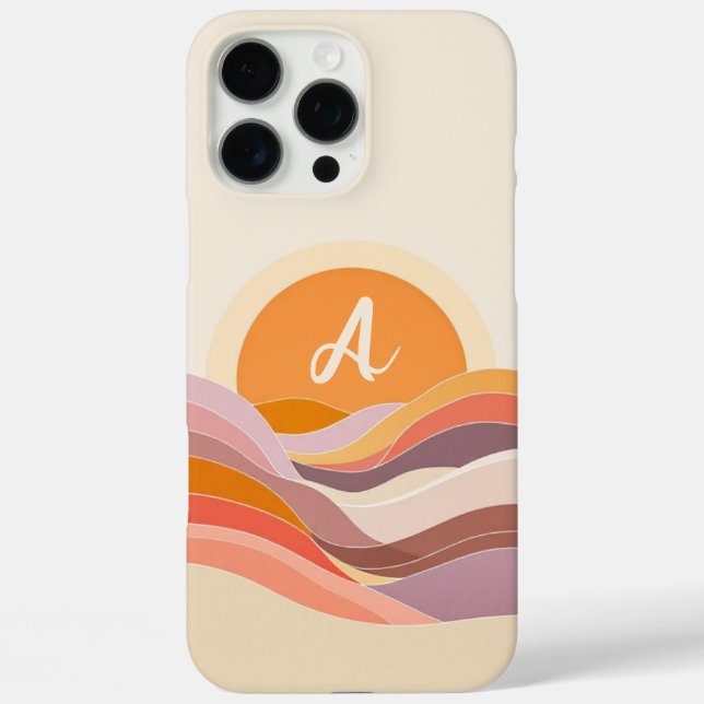 Sunset Wave Initial Case-Mate iPhone Case (Back)