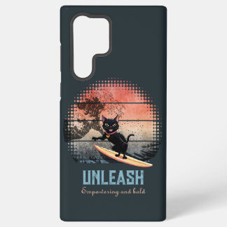 Sunset Wave-Riding Cat Samsung Galaxy Case