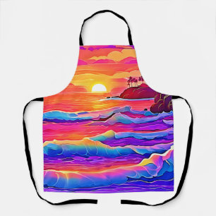Sunset Waves: Vivid Coastal Dream Apron
