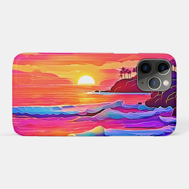 Sunset Waves: Vivid Coastal Dream Case-Mate iPhone Case (Back (Horizontal))