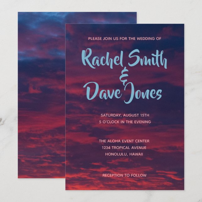 Sunset Wedding Invitation (Front/Back)