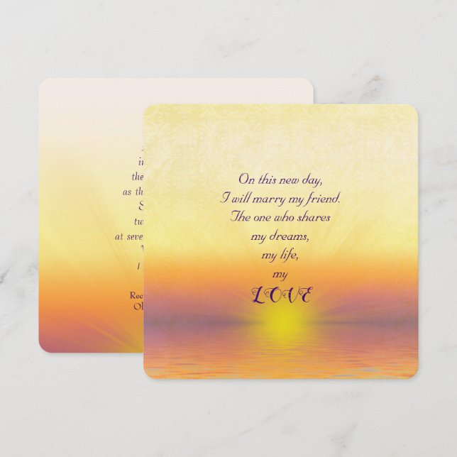 Sunset Wedding Invitation (Front/Back)
