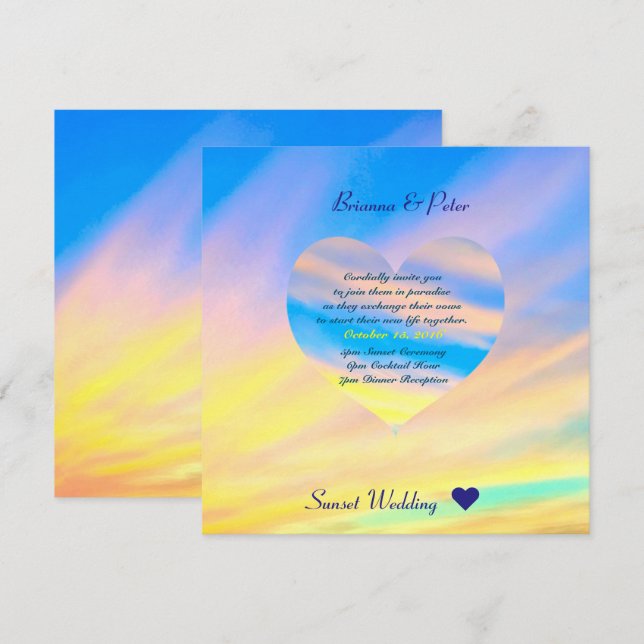 Sunset | Wedding Invitation Semi-Gloss (Front/Back)