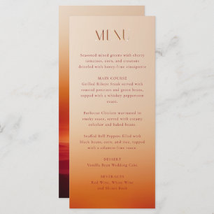 Sunset wedding menu