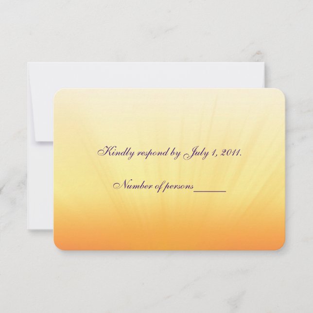 Sunset  Wedding RSVP Card (Front)