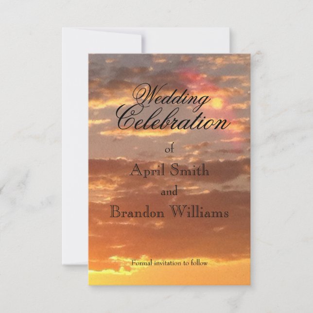 Sunset Wedding Save the Date (Front)