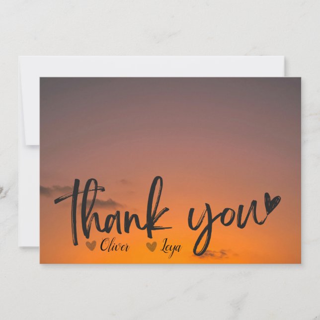 Sunset Wedding Thank You Card (Front)