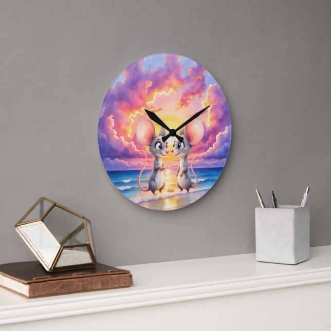 Sunset Whispers – A Tiny Love Story.  Large Clock (Office)