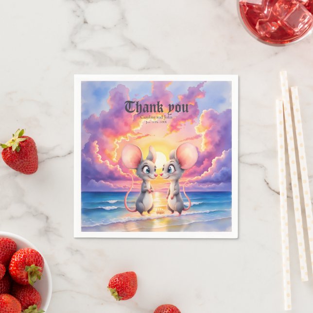 Sunset Whispers – A Tiny Love Story.  Napkin (Insitu)